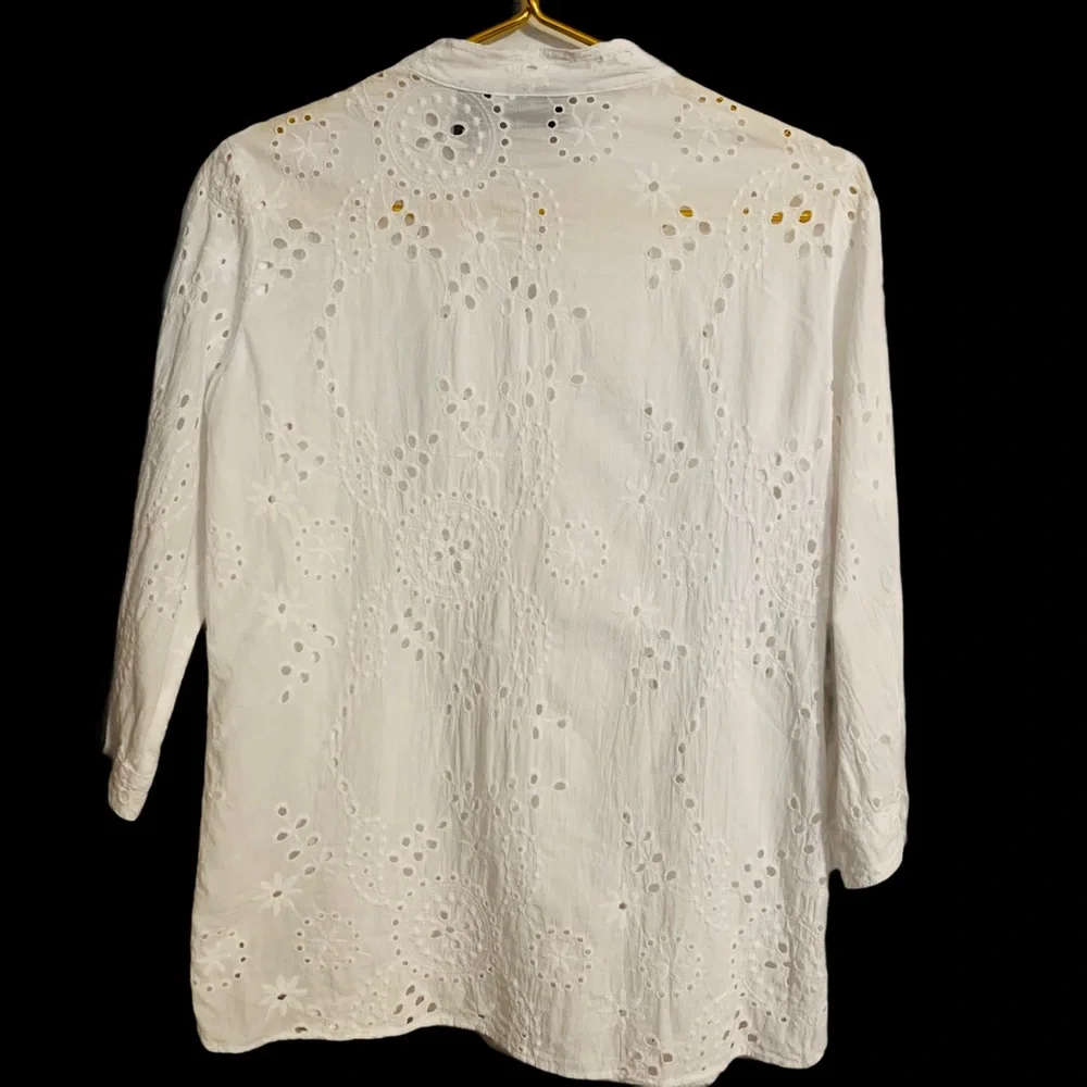 ADDITIONS by CHICO‘S White Eyelet Blouse - Picture 4 of 10